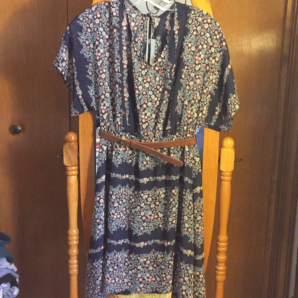 Blue and flowers dress